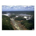 Iguacu Falls from the air, border of Argentina and Postcards