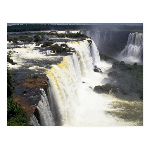 Iguacu Falls from the air, border of Argentina and Post Cards
