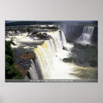 Iguacu Falls from the air, border of Argentina and Posters