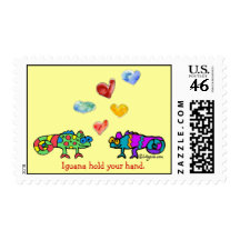 Iguana hold your hand LOVE postage