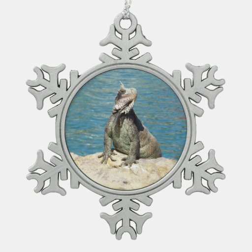 iguana tropical wildlife snowflake pewter christmas iguana tropical wildlife snowflake pewter christmas