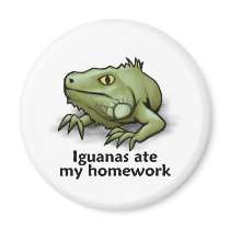 Iguanas ate my Homework Refrigerator Magnet