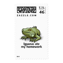 Iguanas ate my Homework Postage Stamps