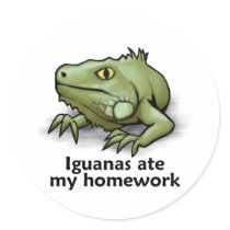 Iguanas ate my Homework stickers