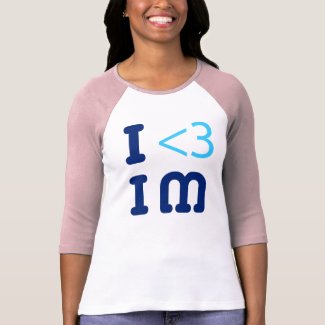 IheartIM 2ptO mn pink raglan shirt