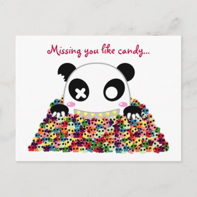 miss you panda. Ijimekko Panda "Missing You" Postcard by sugaroverkill