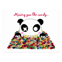 Ijimekko Panda "Missing You" Postcard