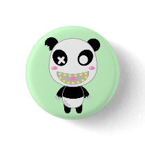 Ijimekko the Panda Pinback Button