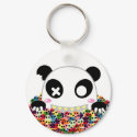 Ijimekko the Panda - Sugar Skulls keychains by sugaroverkill Ijimekko the Panda - Sugar Skulls keychains