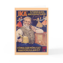 IKA Battery Ad, Greeting Card - Blank by Vintage_Estonia IKA Battery Ad, Greeting Card - Blank
