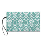 Ikat Damask - Teal Wristlet
