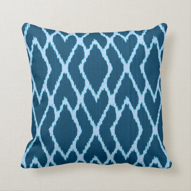 Ikat diamonds - Shades of denim blue Pillows