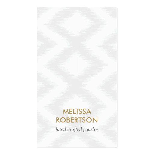 Ikat Pattern in Light Gray for Jewelry Design Business Card (front side)
