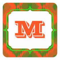 Ikat Tie Dye Retro Pattern Sticker Label