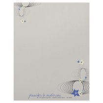 Ikebana Blooms | *02 Blue Custom Letterhead