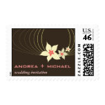 Ikebana Frangipani Pink Tropical Flower Wedding Postage Stamp