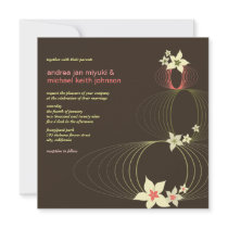 Ikebana Pink Blooms 01 Wedding Invitation by fatfatin_box Ikebana Pink Blooms 01 Wedding Invitation
