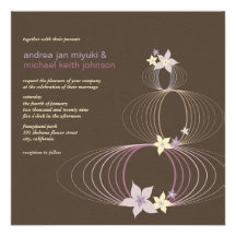 Ikebana Purple Blooms 03 Custom Wedding Invitation