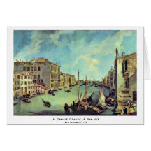Il Canale Grande, A San Vio By Canaletto Greeting Card