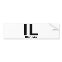 IL Illinois plain black Bumper Sticker