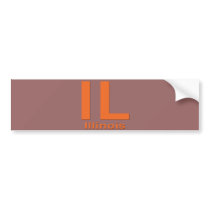 IL Illinois plain black Bumper Stickers