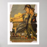 "Il Lavoro"-Work, the New Duty (white) Print