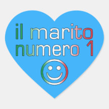 Il Marito Numero 1 - Number 1 Husband in Italian Heart Sticker