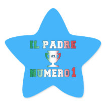 Il Padre Numero 1 #1 Dad in Italian Father's Day Star Stickers