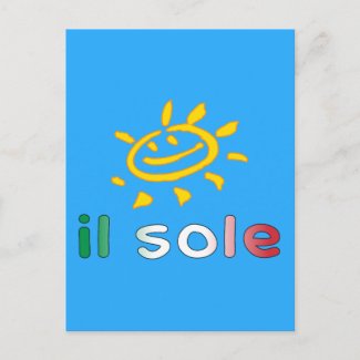 Il Sole The Sun in Italian Summer Vacation postcard