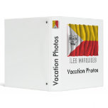 Îles Marquises waving flag with name 3 Ring Binder