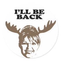 I'll be back round stickers