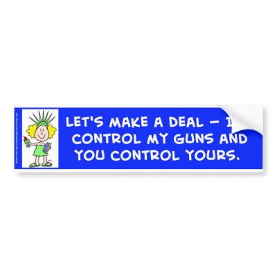 I'll control my guns and you control yours libbie bumper sticker by rexfmay