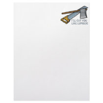 Ill Cut You Like Lumber Letterhead Design