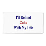 I'll Defend Cuba With My LIfe Custom Shipping Labels