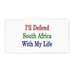 I'll Defend South Africa With My Life Custom Shipping Label