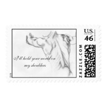 I'll hold your world on my shoulders postage by IslandFlava I'll hold your world on my shoulders postage