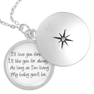 I'll love you forever round locket necklace