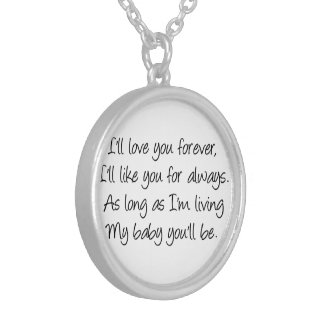I'll love you forever round pendant necklace