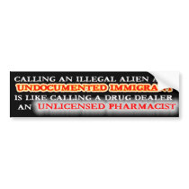 ILLEGAL ALIEN - UNDOCUMENTED IMMIGRANT BUMPER STICKERS
