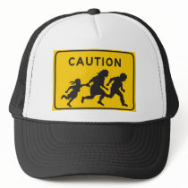 Illegal Aliens Crossing Highway Sign Trucker Hats