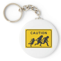 Illegal Aliens Crossing Highway Sign Keychains