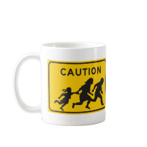 Illegal Aliens Crossing Highway Sign Coffee Mug