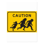 Illegal Aliens Crossing Highway Sign Post Cards