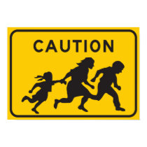 Illegal Aliens Crossing Highway Sign posters