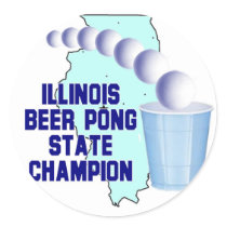 Illinois Beer Pong stickers by bartstshirts Illinois Beer Pong stickers