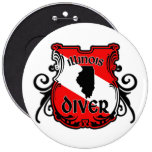 Illinois Diver Round Button