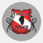 Illinois Diver Round Sticker