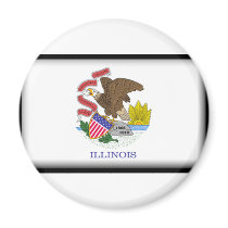 Illinois Flag Refrigerator Magnet