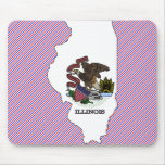 Illinois Flag Map Mouse Pad