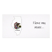 Illinois Flag Map photo cards